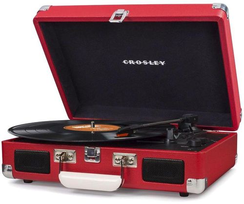 Crosley Cruiser Deluxe Portable Turntable with Built-in Speakers - Red