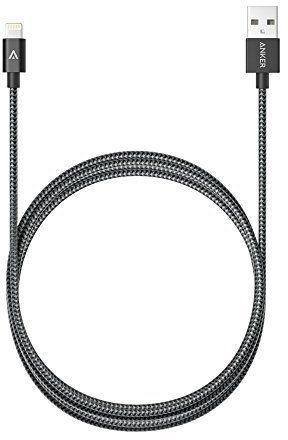 Anker 180cm Space Gray Nylon Braided USB Cable with Lightning Connector Apple MFi Certified