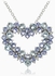 Glitzy Rocks Sterling Silver Aquamarine and Tanzanite with 1/10ct TDW Diamond Heart Cluster Necklace (I-J, I2-I3)