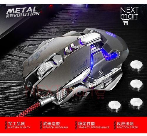 General DeMon Baron Metal Machinery Gaming Mouse - 3200DPI Mechanical 7 Key Macro Programming Mouse