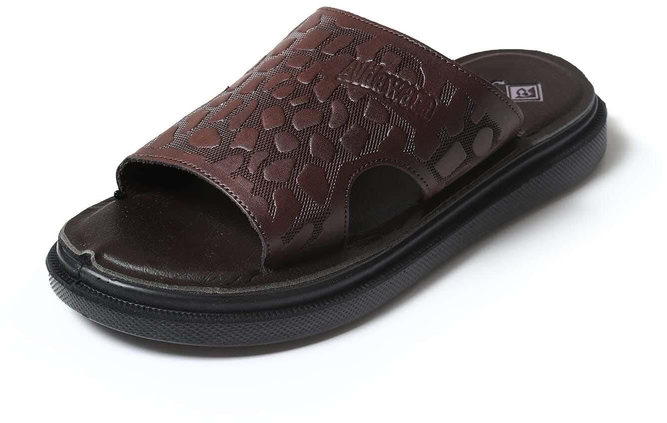 Get Al Dawara Leather Slide Slippers For Men, Medical insole with best offers | Raneen.com