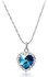 necklace with large blue Crystal stone on the heart shape Item No 520 - 2