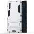 Hybrid Plastic + TPU Case with Kickstand for Sony Xperia XZ, Silver