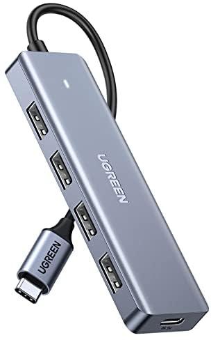 UGREEN USB C Hub 4 Ports, USB C to USB Hub with 4 USB 3.0, Powered USB C Splitter for Laptop, MacBook Pro, iMac, iPad Pro, Chromebook, Dell XPS, iPhone 15/15 Pro, Galaxy S23, and More, 0.5FT