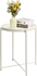 Side Table Round Metal, Outdoor Side Table Small Sofa End Table Indoor Accent Table Round Metal Coffee Table Waterproof Removable Tray Table Living Room Bedroom Balcony Office Milky White