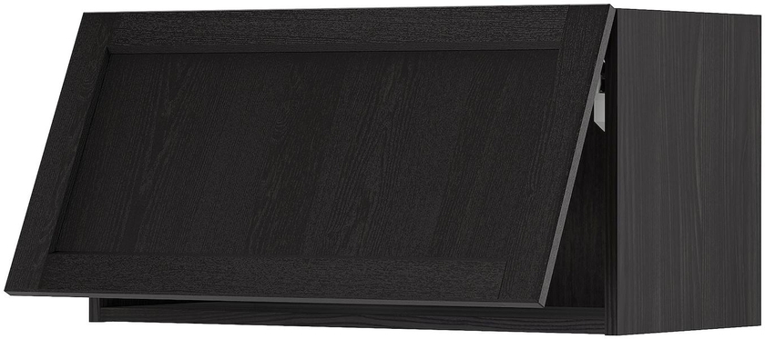 METOD خزانة حائط افقية - أسود/Lerhyttan صباغ أسود ‎80x40 سم‏