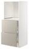 METOD / MAXIMERA خزانة للفرن بدرجين, أبيض/Bodbyn رمادي, ‎60x60x140 سم‏ - IKEA