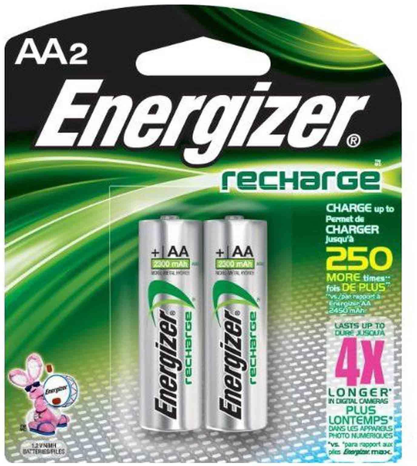 Energizer Rechargeable AA Batteries, 2300 mAh - 2 Batteries