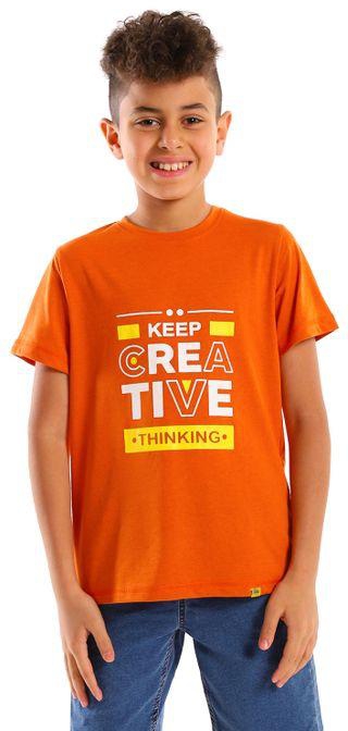 Izor Printed Boys Half Sleeves T-Shirt - Orange
