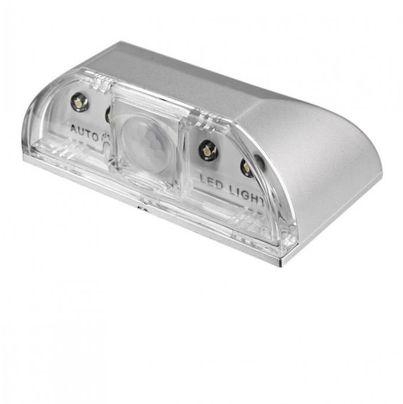 Sunshine 4 LED Auto PIR Keyhole Light Ceiling Wall Motion Sensor Night Light-Silver