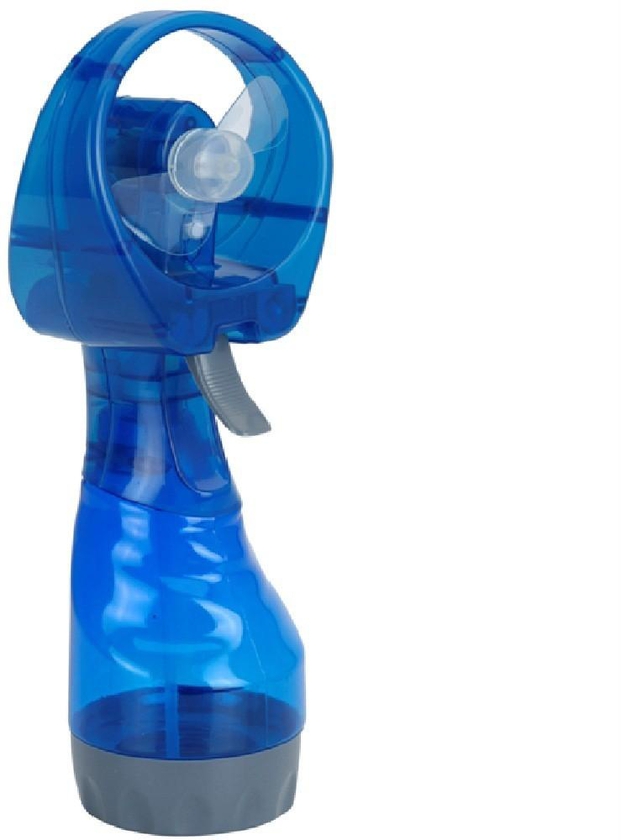 Battery-Operated Handheld Water-Misting Mini Fan - Blue
