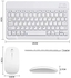 Fegishilly Arabic and English Bluetooth Keyboard and Mouse Combo, Ultra-Slim Portable Compact Wireless Mouse Keyboard Set for IOS Android Windows Tablet Phone iPhone iPad Pro Air Mini (White)