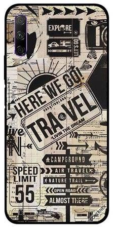 غطاء حماية واقي لهاتف هواوي Y9s عبارة "Here We Go Travel"