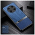 Elmo3ezz حافظة هاتف فاخرة مقاومة للصدمات مصنوعة من الخشب المحبب PU وTPU لهاتف Samsung Galaxy A54 (أزرق)