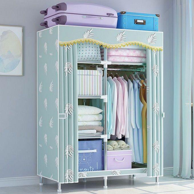 Solid Steel Simple Cloth Wardrobe For Household Use