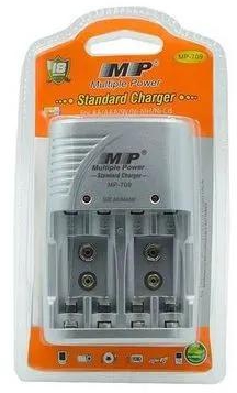 Multiple Power MP 709 Standard Charger 4 slots for AA AAA 9V Ni-mh Ni-cd Rechargeable Battery 220V. Multi Colour