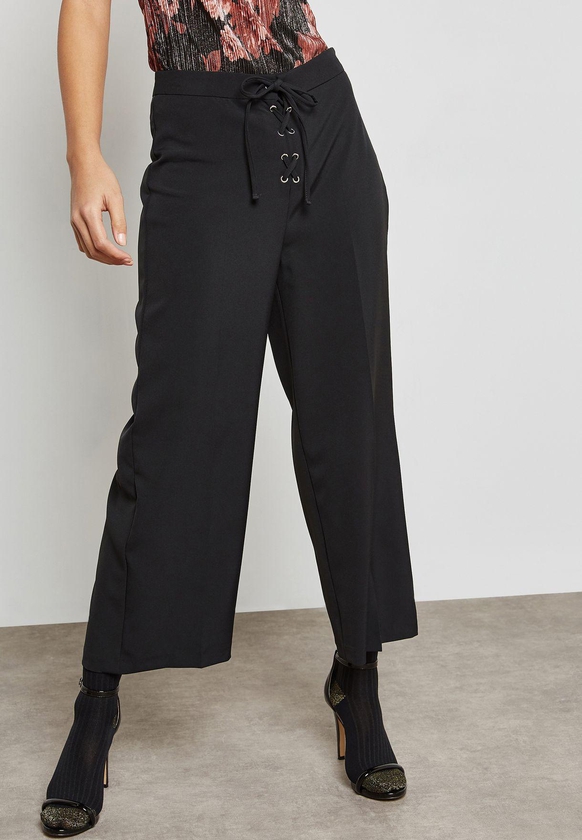 Lace Up Cropped Pants