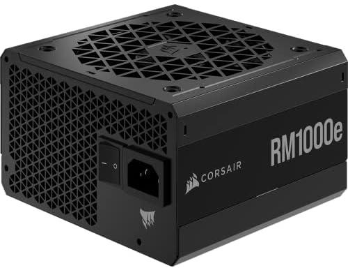 Corsair RM1000e Fully Modular Low-Noise ATX Power Supply (Dual EPS12V Connectors, 105°C-Rated Capacitors, 80 PLUS Gold Efficiency, Modern Standby Support) Black, 1000 Watts