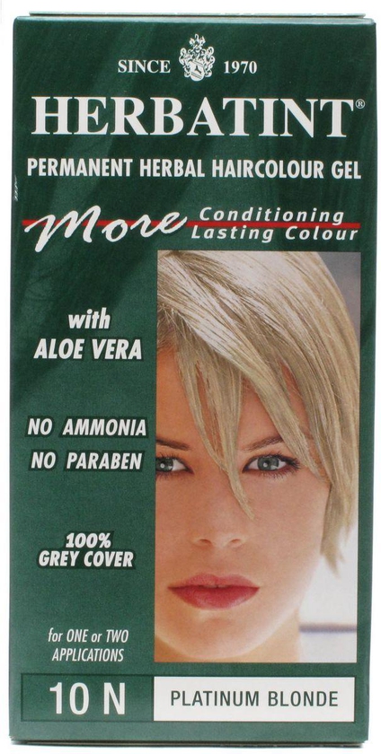 صبغة شعر هيرباتينت بدون أمونيا أشقر بلاتيني Herbatint Permanent Herbal Haircolor-10N-Platinum Blonde