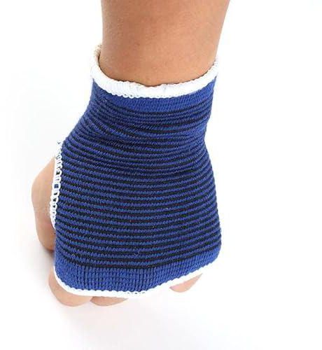one piece gym palm support compression sleeves knit professional sports warming wristbands weightlifting dumbbel palm protector blue 1pair 886696