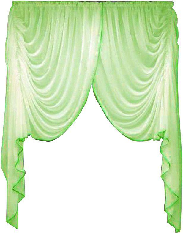 ستارة شريط عمودى، زوج ستائر، قماش الشيفون، مقاس 150×250 سم، أخضر