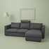 VIMLE 3-seat sofa with chaise longue, With headrest/Hallarp grey - IKEA