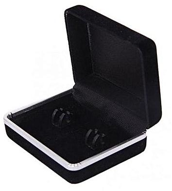 Magideal Black Cufflink Cuff Links Storage Gift Box Jewelry Display Case