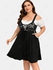 Plus Size Lace-up Ruffles Pocket Lace Panel Cold Shoulder Vintage Dress - L | Us 12