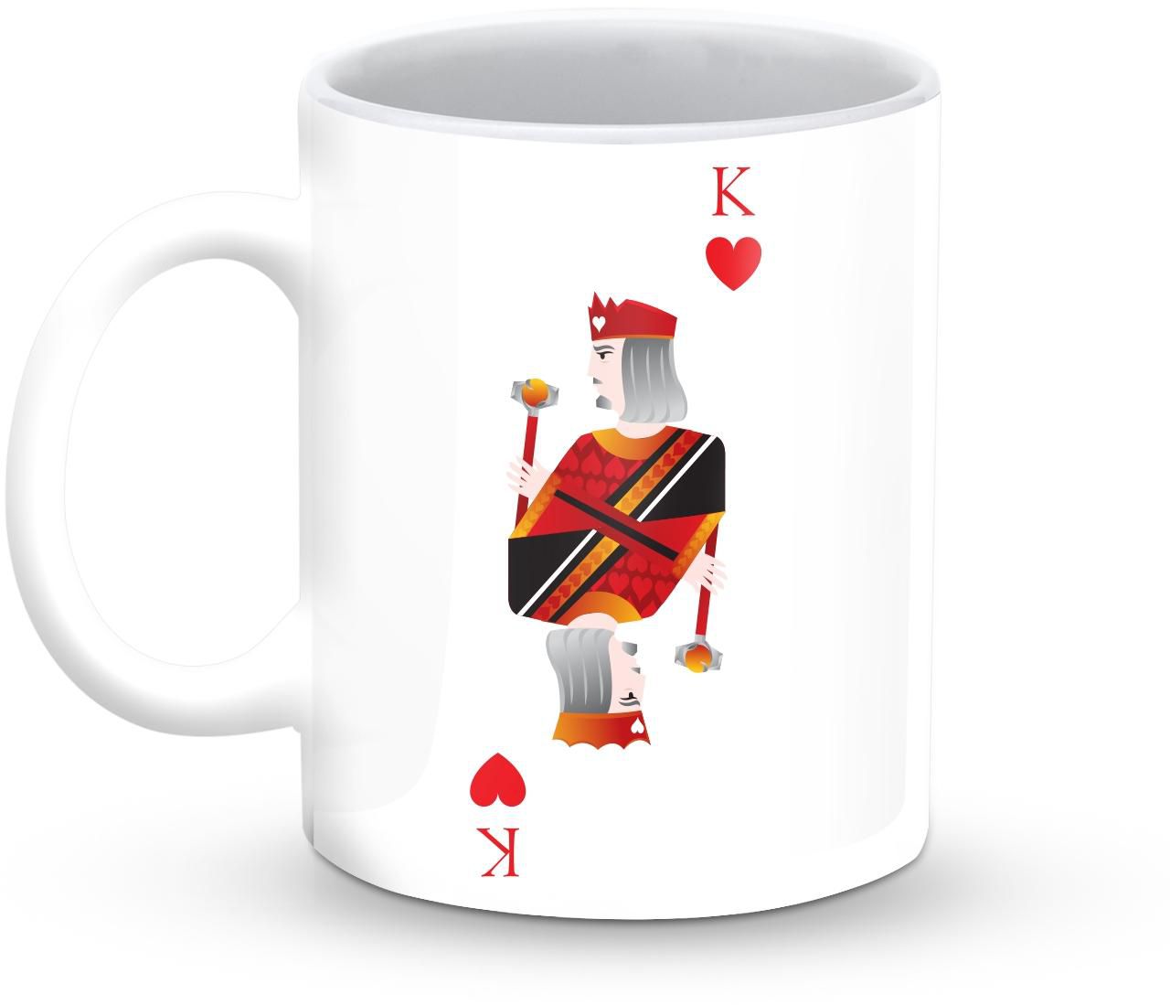 Stylizedd Mug - Premium 11oz Ceramic Designer Mug- King of Hearts