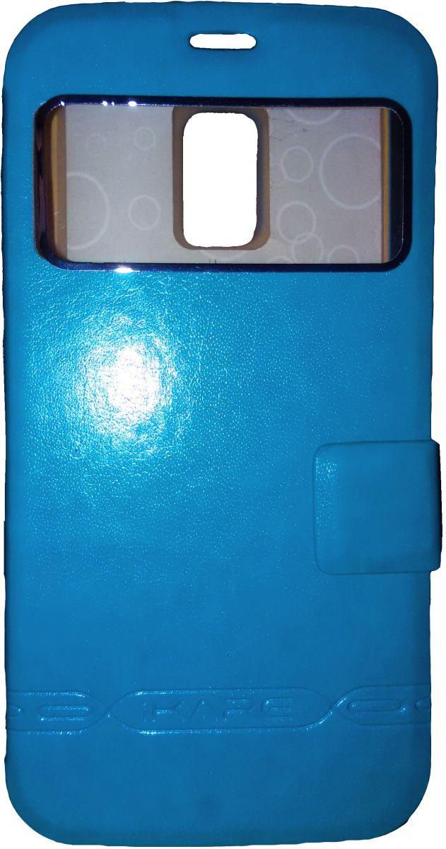 iKare Window View for SAMSUNG GALAXY S5 MINI With Leather Stand and Magnetic closure-BLUE