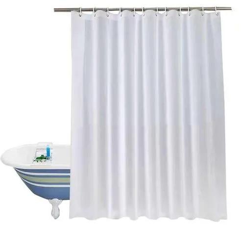 OFFER Classy And Elegant Fabric Shower Curtain 180*180CM White as picture