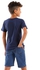 Izor Summer Slip On Chest Printed Boys T-Shirt - Navy Blue