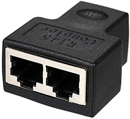 RJ45 Splitter Adapter Connector 1 to 2 Female Ports for CAT 5/CAT 6/CAT 7 LAN Ethernet Cables Socket Splitter Hub PC Laptop Router Contact Modular Plug Computer Parts