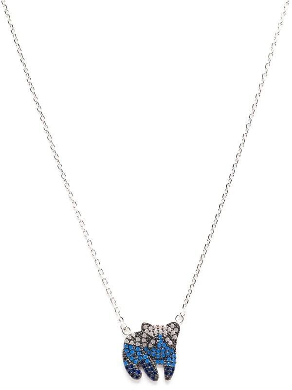 TANOS - Silver Plated Chain Necklace  Panda Bear Full Stone