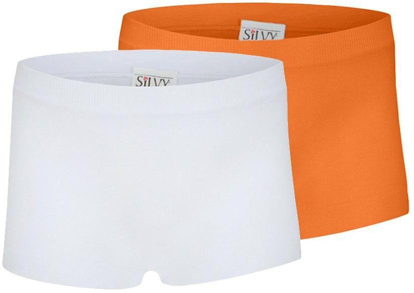 Silvy Set Of 2 Casual Shorts For Girls - White Orange, 12 - 14 Years