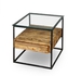 Side Table, 50 cm, Black / Wooden - SIT02