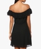 Black Off Shoulder Frill Mini Dress