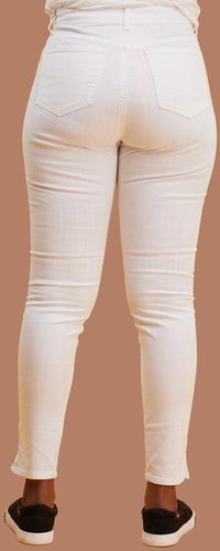 Safari Ladies' Skinny Jeans With Slit - White