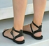 Classic Black Two Steps Female Sandals