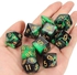 Generic Night Elf Green Dungeons And Dragons Polyhedral Dice Sets With Free Pouches