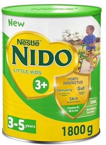 Nido Nestle Nido Little Kids 3+ Growing Up Milk Powder Tin For Toddlers 3-5 Years, 1800G, Pack Of 1