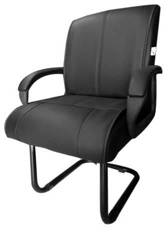 Leather Waiting Chair, Black - MW502