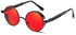 نظارة شمسية بطراز كلاسيكي ستيم بان وبشنبر دائري اسود واذرع مزودة بنوابض معدنية رائجة وعدسات عاكسة ملونة