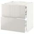 METOD / MAXIMERA Base cab f hob/2 fronts/3 drawers, white Kallarp/high-gloss dark red-brown, 80x60 cm - IKEA