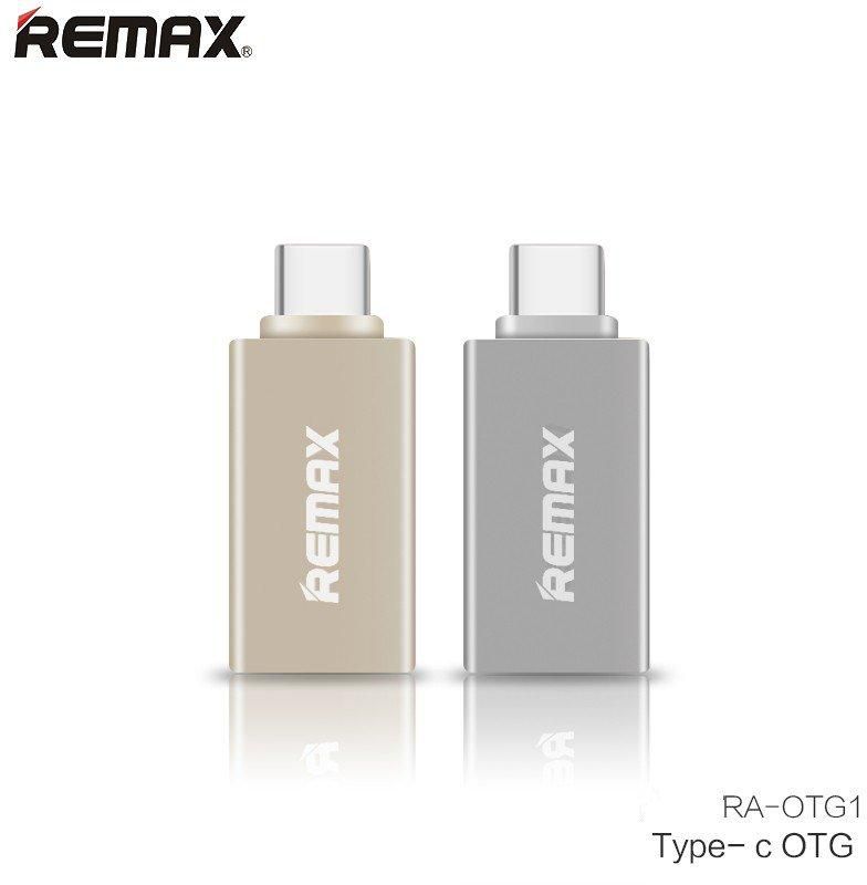 Remax RA-OTG1 Type-C to USB3.0 OTG Adapter (Gold - Silver)