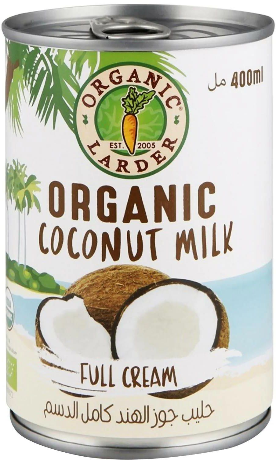 Organic larder organic coconut milk full cream 400 ml
