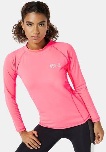 Long Sleeve Activewear T-Shirt Pink