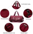 Gym Bag for Women Travel Sports Duffel Bag Workout Tote Bag Weekender Bag with Dry Wet Pocket & Shoes Compartment, Red, Sports Duffel Bag