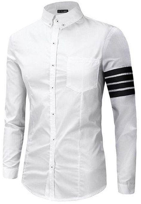 A4 Fashion Black And White Casual Mens Shirt