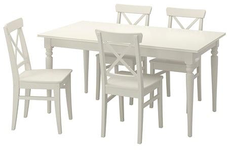 INGATORP / INGOLF Table and 4 chairs, white